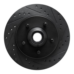 Ford Expedition Brake Rotor (1) - Front Right - R1 Concepts - Drilled & Slotted - Black - `99-`04